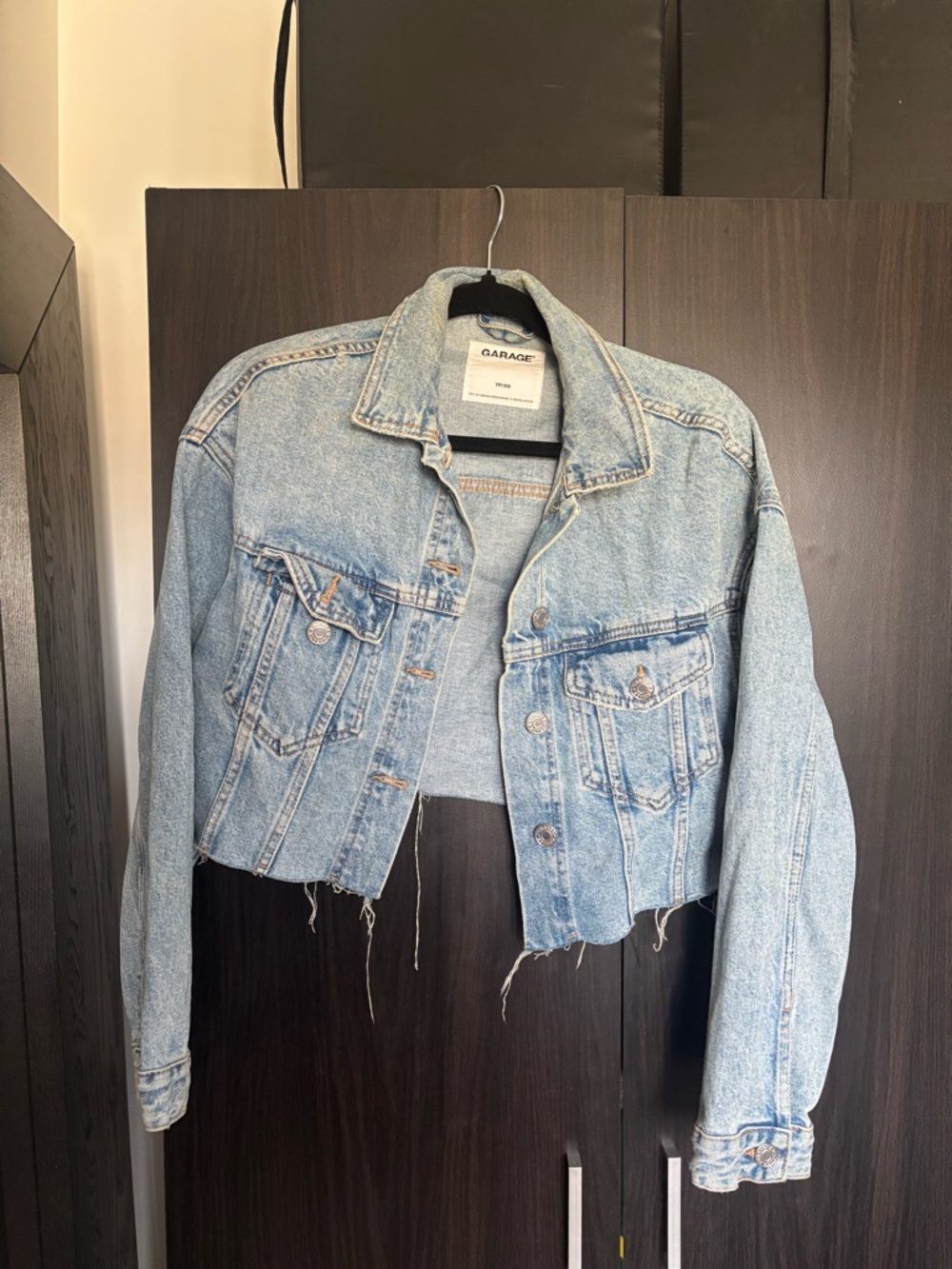Garage Light Blue Cropped Denim Jacket